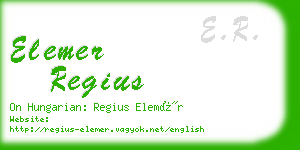 elemer regius business card